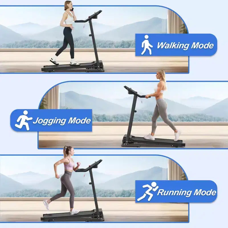 Tapis roulant elettrico pieghevole FYC per casa, 2.5HP silenzioso 12 km/h con sensore di frequenza cardiaca e display LCD