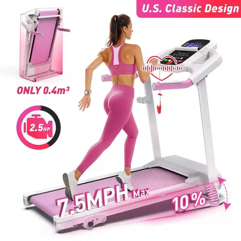 Tapis roulant elettrico pieghevole FYC per casa, 2.5HP silenzioso 12 km/h con sensore di frequenza cardiaca e display LCD