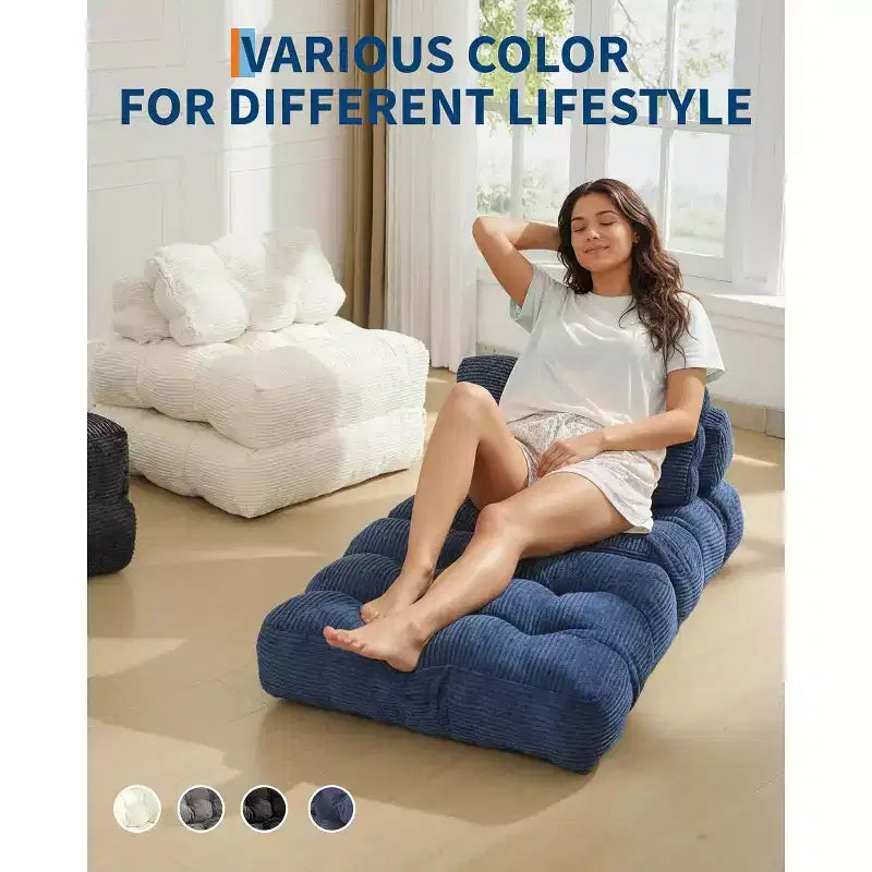 Divano Letto Pieghevole Versatile con Supporto per Cuscino | Poltrona Letto Convertibile per Soggiorno, Dormitorio | Lavabile in Lavatrice e Portatile