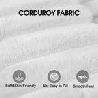 MAYEERTY 107 White L-Shape Cloud Sectional, Plush Corduroy Modular Sofa, No Assembly