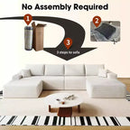 MAYEERTY 107 White L-Shape Cloud Sectional, Plush Corduroy Modular Sofa, No Assembly