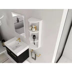 3-Tier Bathroom Corner Shelves, 12 Wall-Mounted Storage Rack with Hair Dryer Shelves,Side Cabinet Organizer,Wood Corner Shelf for Small Spaces Decor