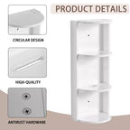3-Tier Bathroom Corner Shelves, 12 Wall-Mounted Storage Rack with Hair Dryer Shelves,Side Cabinet Organizer,Wood Corner Shelf for Small Spaces Decor