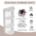 3-Tier Bathroom Corner Shelves, 12 Wall-Mounted Storage Rack with Hair Dryer Shelves,Side Cabinet Organizer,Wood Corner Shelf for Small Spaces Decor