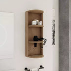 3-Tier Bathroom Corner Shelves, 12 Wall-Mounted Storage Rack with Hair Dryer Shelves,Side Cabinet Organizer,Wood Corner Shelf for Small Spaces Decor