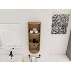 3-Tier Bathroom Corner Shelves, 12 Wall-Mounted Storage Rack with Hair Dryer Shelves,Side Cabinet Organizer,Wood Corner Shelf for Small Spaces Decor