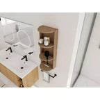 3-Tier Bathroom Corner Shelves, 12 Wall-Mounted Storage Rack with Hair Dryer Shelves,Side Cabinet Organizer,Wood Corner Shelf for Small Spaces Decor