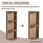 3-Tier Bathroom Corner Shelves, 12 Wall-Mounted Storage Rack with Hair Dryer Shelves,Side Cabinet Organizer,Wood Corner Shelf for Small Spaces Decor