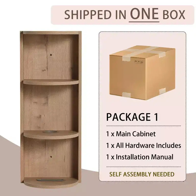 3-Tier Bathroom Corner Shelves, 12 Wall-Mounted Storage Rack with Hair Dryer Shelves,Side Cabinet Organizer,Wood Corner Shelf for Small Spaces Decor