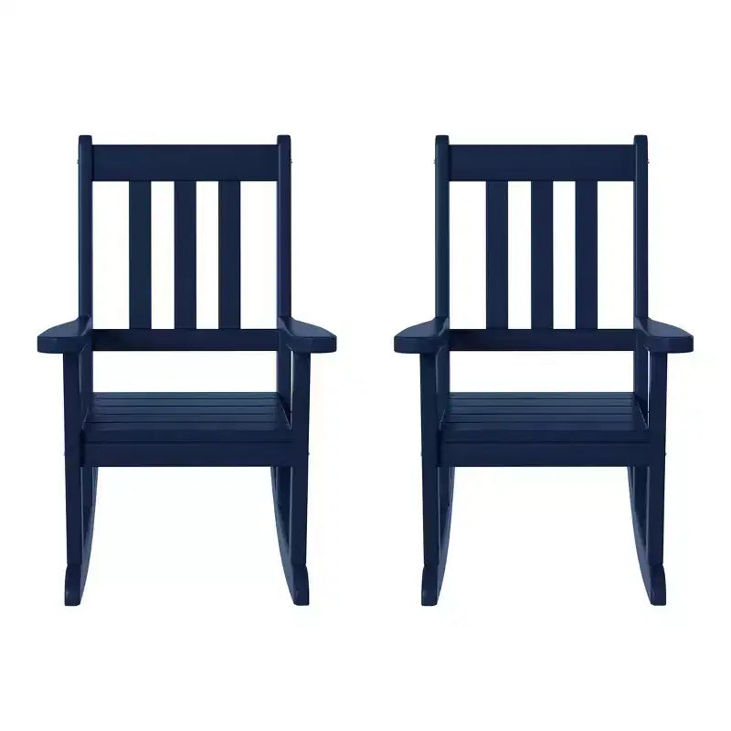 WestinTrends Malibu Outdoor HDPE Plastic Preschool Toddler Rocking Chairs (Set of 2)