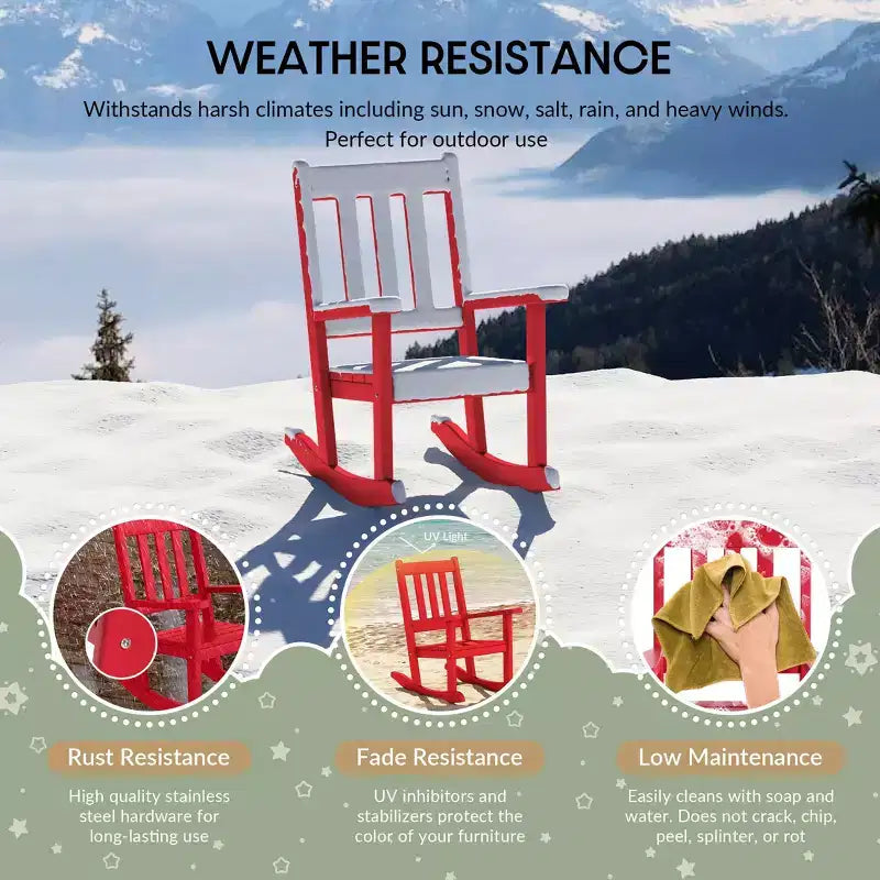 WestinTrends Malibu Outdoor HDPE Plastic Preschool Toddler Rocking Chairs (Set of 2)