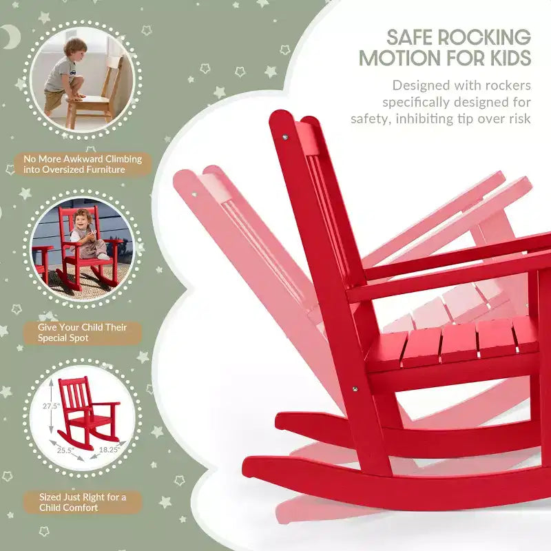 WestinTrends Malibu Outdoor HDPE Plastic Preschool Toddler Rocking Chairs (Set of 2)