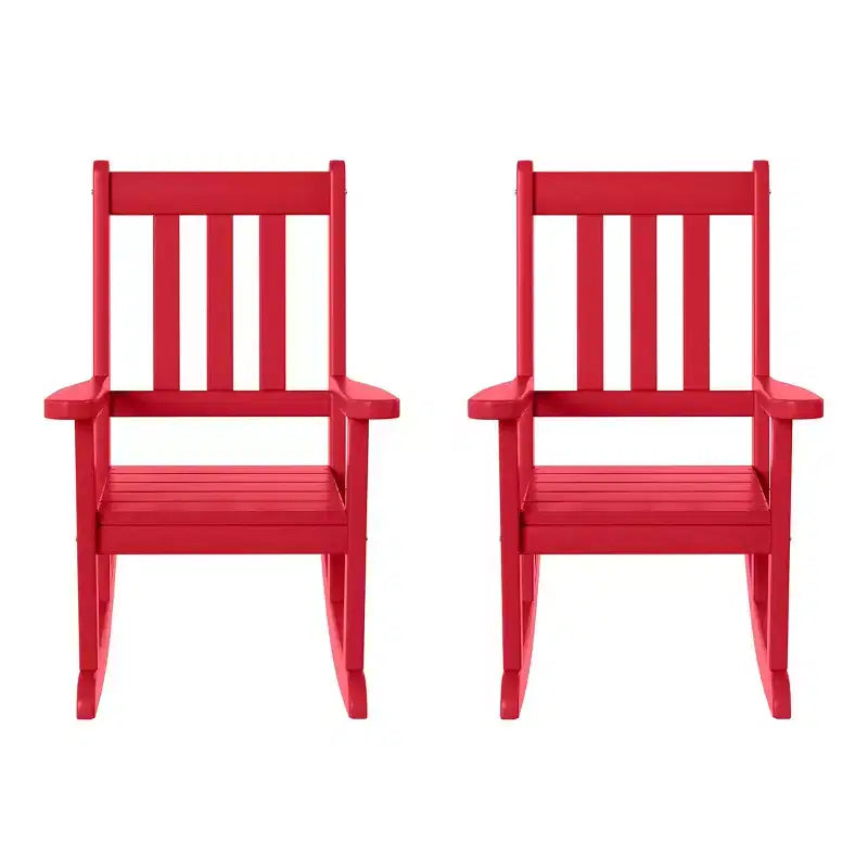 WestinTrends Malibu Outdoor HDPE Plastic Preschool Toddler Rocking Chairs (Set of 2)