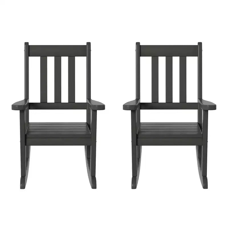WestinTrends Malibu Outdoor HDPE Plastic Preschool Toddler Rocking Chairs (Set of 2)