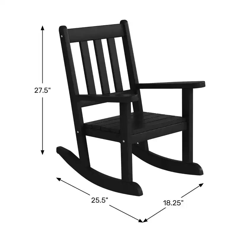 WestinTrends Malibu Outdoor HDPE Plastic Preschool Toddler Rocking Chairs (Set of 2)