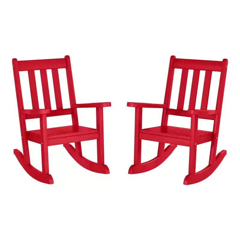 WestinTrends Malibu Sedie a dondolo per bambini prescolari in HDPE da esterno (set da 2)