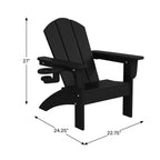 WestinTrends Malibu Kids Outdoor HDPE Plastic Adirondack Patio Chairs with Cup Holders (Set of 2)