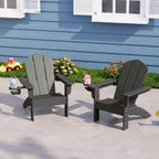 WestinTrends Malibu Kids Outdoor HDPE Plastic Adirondack Patio Chairs with Cup Holders (Set of 2)