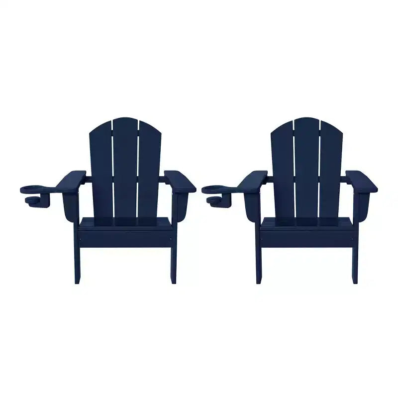 WestinTrends Malibu Kids Outdoor HDPE Plastic Adirondack Patio Chairs with Cup Holders (Set of 2)