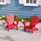 WestinTrends Malibu Kids Outdoor HDPE Plastic Adirondack Patio Chairs with Cup Holders (Set of 2)