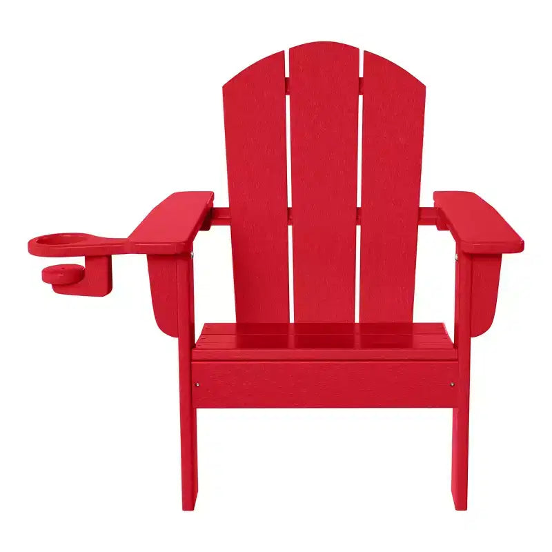 WestinTrends Malibu Kids Outdoor HDPE Plastic Adirondack Patio Chairs with Cup Holders (Set of 2)