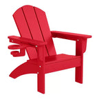 WestinTrends Malibu Kids Outdoor HDPE Plastic Adirondack Patio Chairs with Cup Holders (Set of 2)