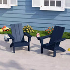 WestinTrends Ashore Sedie da patio moderne Adirondack per bambini in plastica HDPE da esterno con portabicchieri (set da 2)