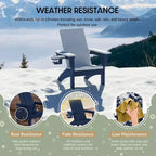WestinTrends Ashore Sedie da patio moderne Adirondack per bambini in plastica HDPE da esterno con portabicchieri (set da 2)