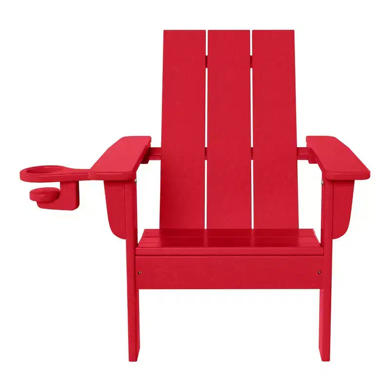 WestinTrends Ashore Sedie da patio moderne Adirondack per bambini in plastica HDPE da esterno con portabicchieri (set da 2)