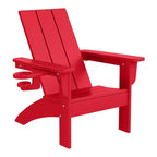 WestinTrends Ashore Sedie da patio moderne Adirondack per bambini in plastica HDPE da esterno con portabicchieri (set da 2)