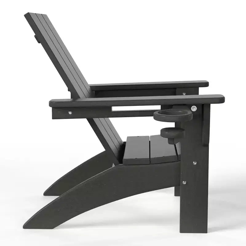 WestinTrends Ashore Sedie da patio moderne Adirondack per bambini in plastica HDPE da esterno con portabicchieri (set da 2)