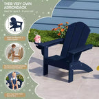WestinTrends Malibu Set di 3 Sedie Adirondack per Bambini in HDPE con Tavolino Laterale Quadrato e Portabicchieri