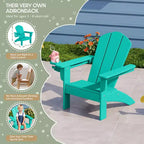 WestinTrends Malibu Set di 3 Sedie Adirondack per Bambini in HDPE con Tavolino Laterale Quadrato e Portabicchieri