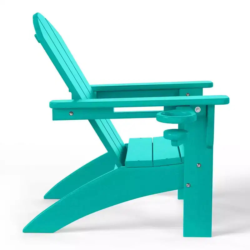 WestinTrends Malibu Set di 3 Sedie Adirondack per Bambini in HDPE con Tavolino Laterale Quadrato e Portabicchieri