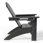 WestinTrends Malibu Set di 3 Sedie Adirondack per Bambini in HDPE con Tavolino Laterale Quadrato e Portabicchieri