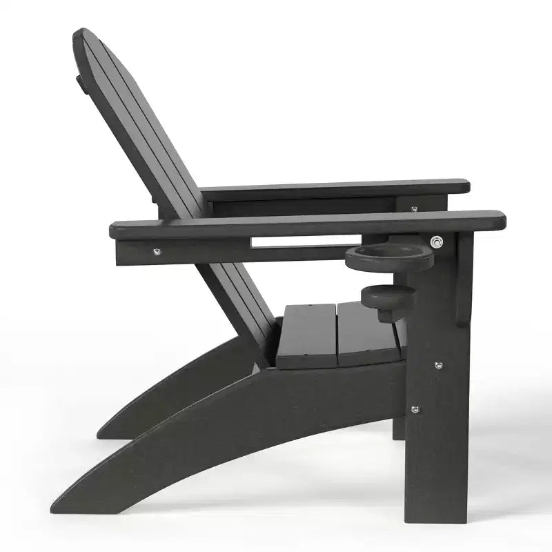 WestinTrends Malibu Set di 3 Sedie Adirondack per Bambini in HDPE con Tavolino Laterale Quadrato e Portabicchieri