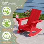 WestinTrends Ashore Sedie a dondolo moderne per bambini in plastica HDPE da esterno (set da 2)