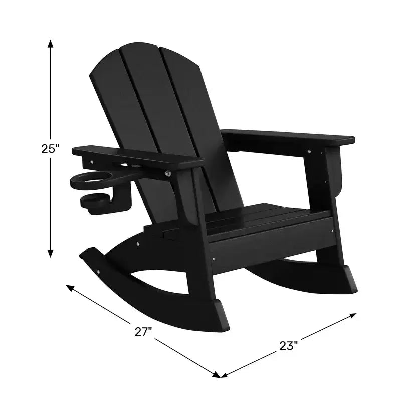 WestinTrends Malibu Outdoor HDPE Plastic Preschool Toddler Classic Adirondack Rocking Chairs (Set of 2)