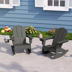 WestinTrends Malibu Outdoor HDPE Plastic Preschool Toddler Classic Adirondack Rocking Chairs (Set of 2)