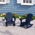 WestinTrends Malibu Outdoor HDPE Plastic Preschool Toddler Classic Adirondack Rocking Chairs (Set of 2)