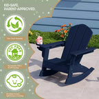 WestinTrends Malibu Outdoor HDPE Plastic Preschool Toddler Classic Adirondack Rocking Chairs (Set of 2)