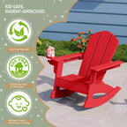 WestinTrends Malibu Outdoor HDPE Plastic Preschool Toddler Classic Adirondack Rocking Chairs (Set of 2)