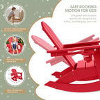 WestinTrends Malibu Outdoor HDPE Plastic Preschool Toddler Classic Adirondack Rocking Chairs (Set of 2)