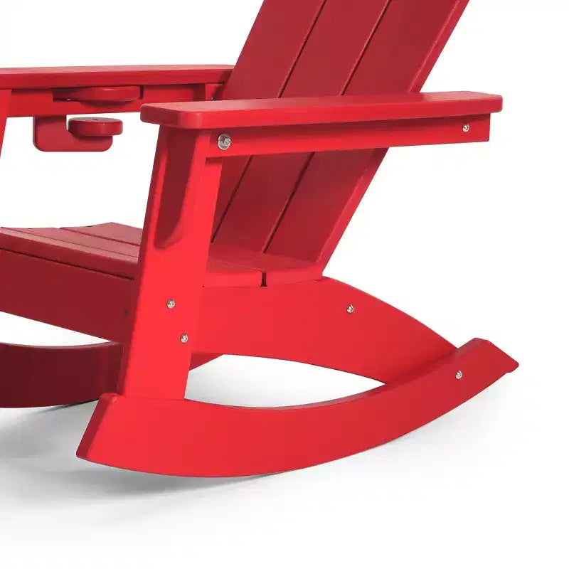 WestinTrends Malibu Outdoor HDPE Plastic Preschool Toddler Classic Adirondack Rocking Chairs (Set of 2)