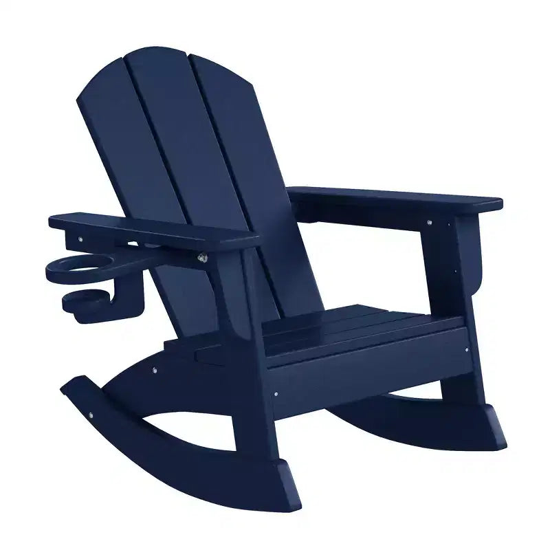 WestinTrends Malibu Outdoor HDPE Plastic Preschool Toddler Classic Adirondack Rocking Chairs (Set of 2)