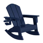 WestinTrends Malibu Outdoor HDPE Plastic Preschool Toddler Classic Adirondack Rocking Chairs (Set of 2)