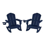 WestinTrends Malibu Outdoor HDPE Plastic Preschool Toddler Classic Adirondack Rocking Chairs (Set of 2)
