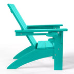 Set di sedie Adirondack moderne WestinTrends Ashore a 3 pezzi per bambini in HDPE con tavolino quadrato e portabicchieri