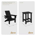 Set di sedie Adirondack moderne WestinTrends Ashore a 3 pezzi per bambini in HDPE con tavolino quadrato e portabicchieri