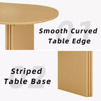 PexFix Grande Tavolo da Pranzo Ovale da 79 Posti per 4-6 Persone, Tavolo da Cucina Moderno in Stile Farmhouse con Base a Listelle in Legno per Soggiorno, Cucina, Bar, Colore Naturale